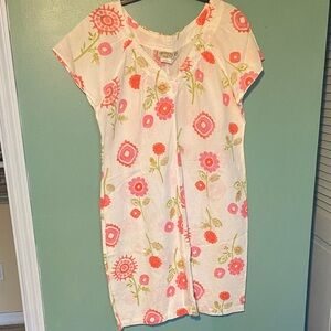 Women's Asymmetrical Floral Dress in Pink and Orange